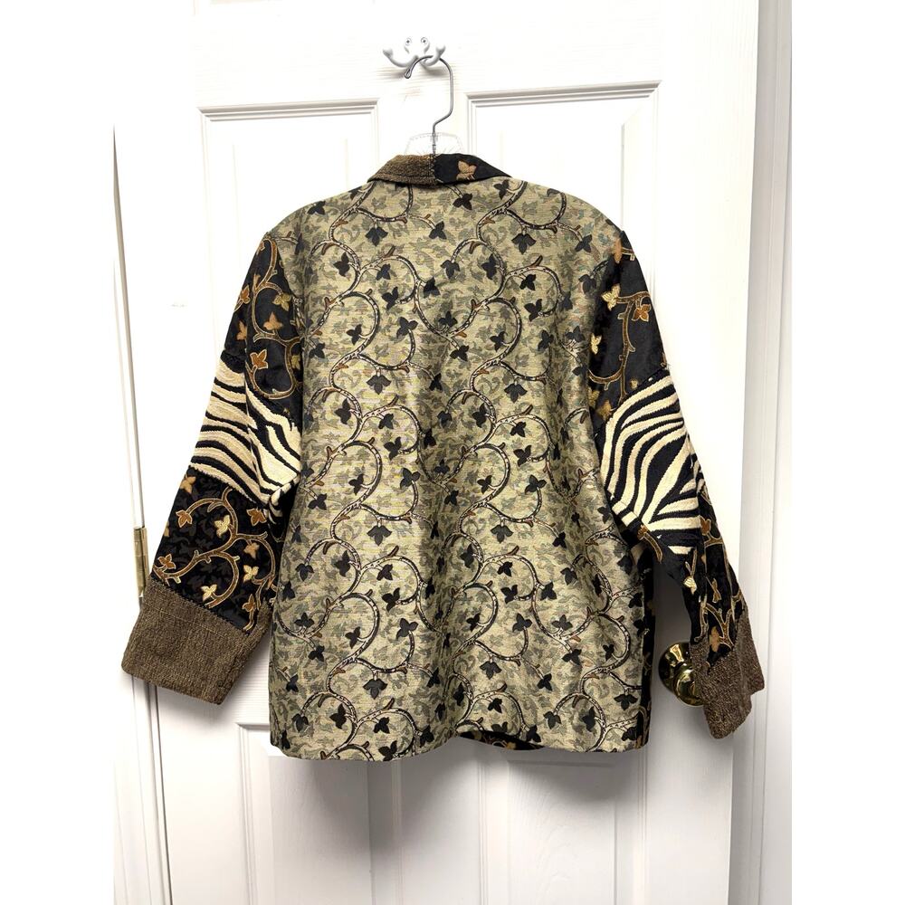 Quizz Petite Patchwork Tapestry Jacket Zebra Art … - image 2